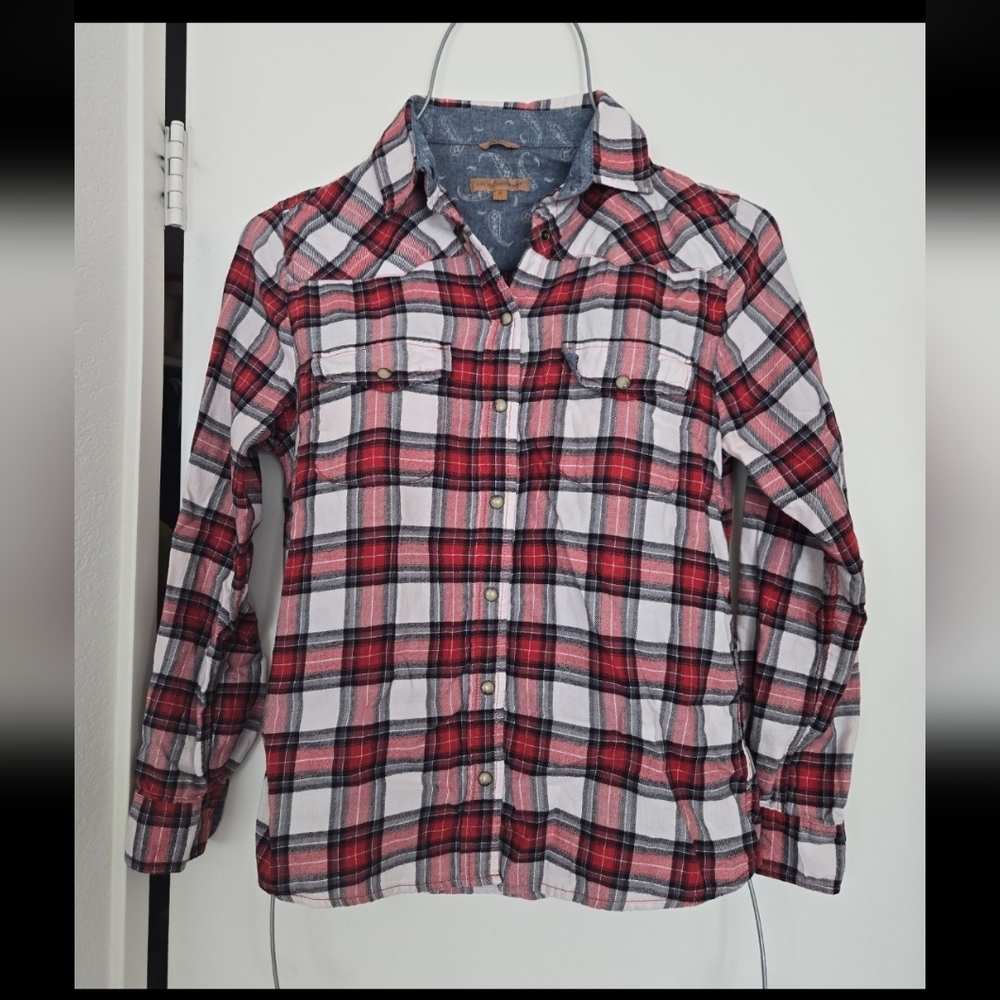Jachs Plaid Button Down Shirt - Red and White